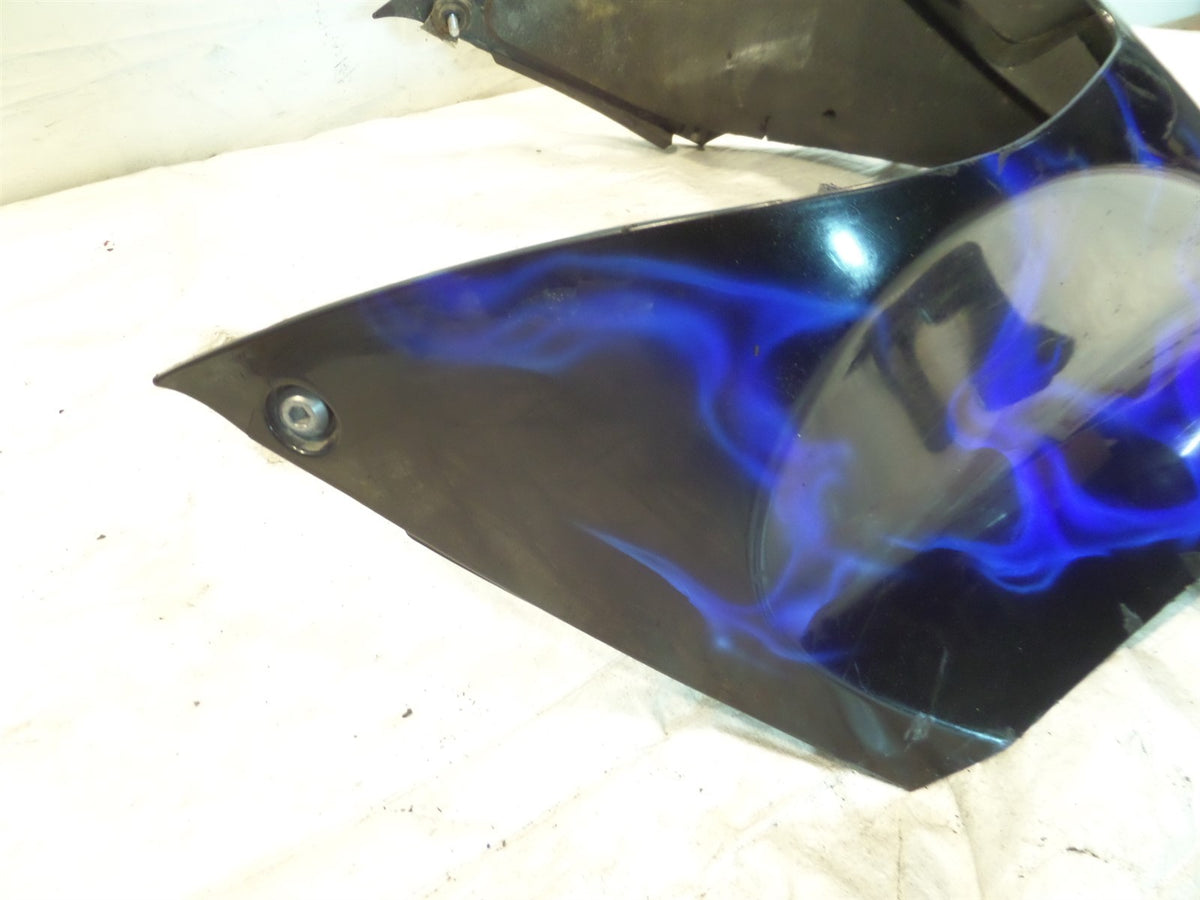 2006-2009 Kawasaki Ninja 1400 ZX-14 Blue Flames Petrol Fuel Gas Tank Cover Cowl - C3 Cycle