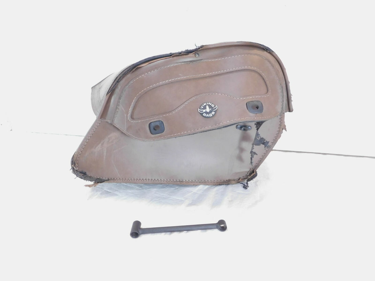 Harley Davidson Dyna Street Bob Wide Glide Right Brown Viking Side Bag Saddlebag - C3 Cycle