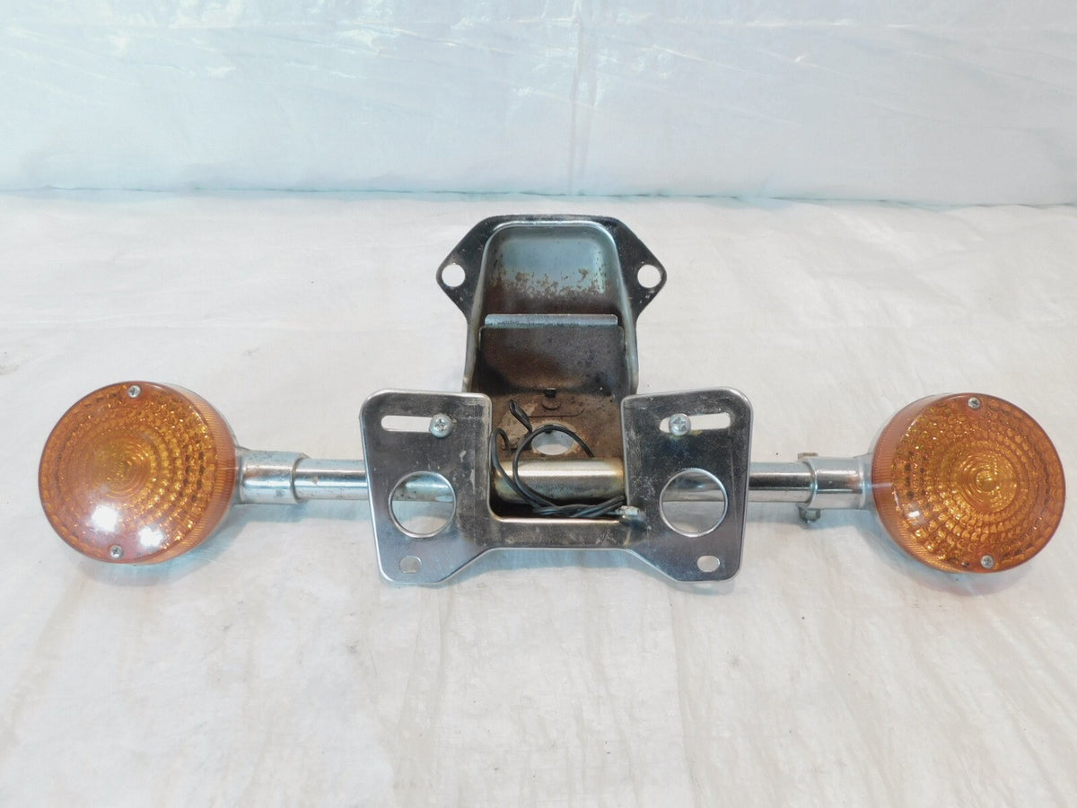 82 Honda CB650SC Nighthawk 650 Rear Fender License Plate Holder Turn Signal Bar - C3 Cycle