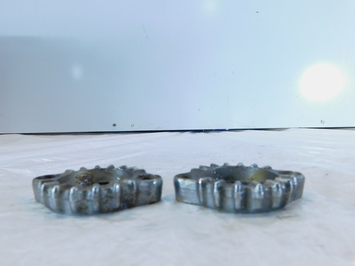 (2) Yamaha XS750 Special XS850 Exhaust Header Pipe Nut Ring Flange Mounts