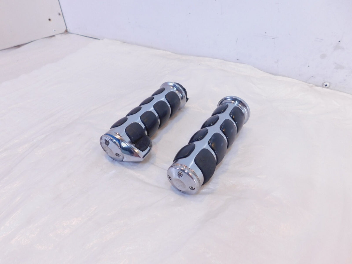 Harley Davidson Touring Dyna Sportster Softail Chrome Pair Handlebar Hand Grips - C3 Cycle