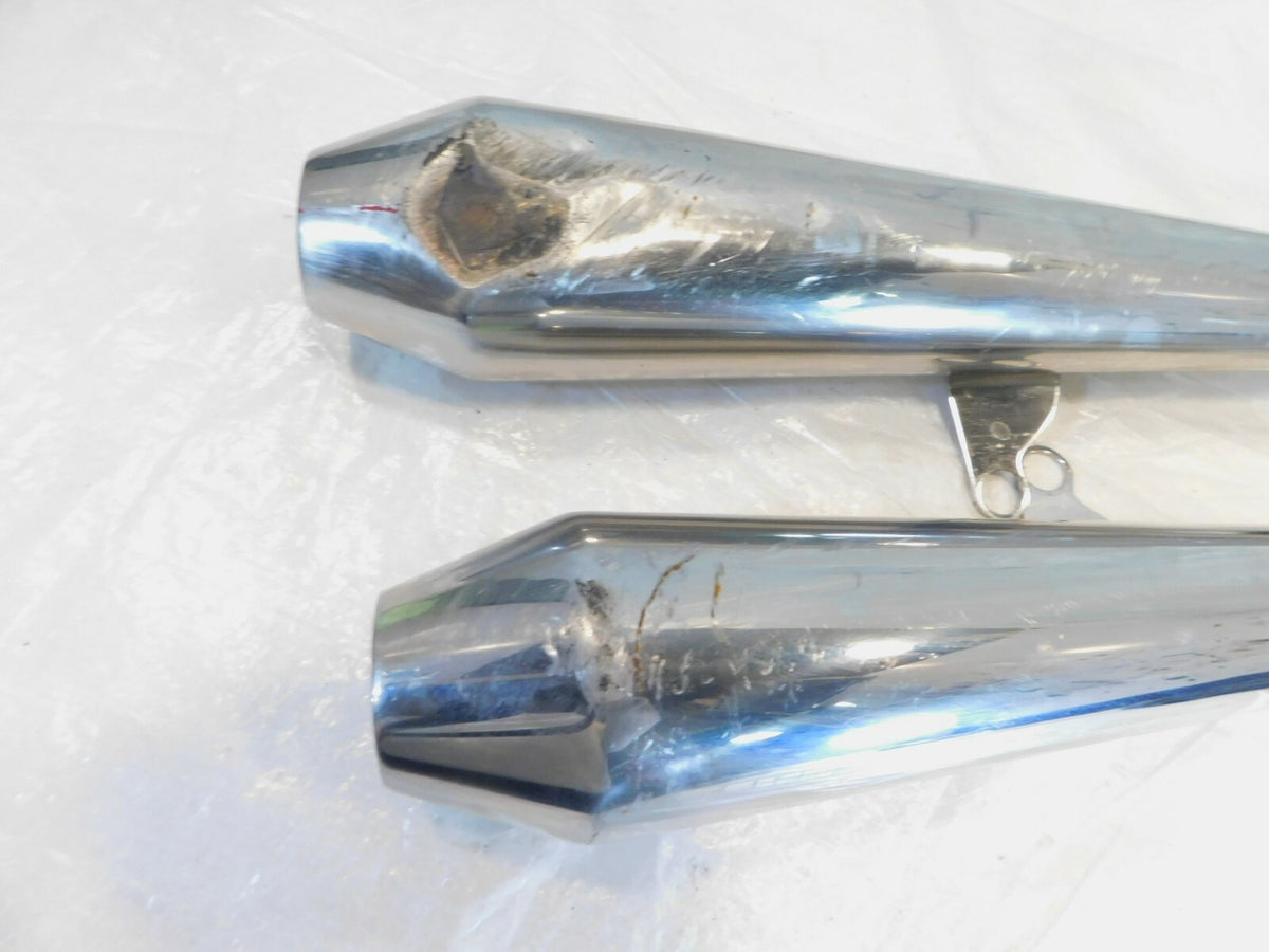 2015 & 2016 Triumph Thruxton 900 Left/Right Rear Exhaust Muffler Pipes - Dents - C3 Cycle