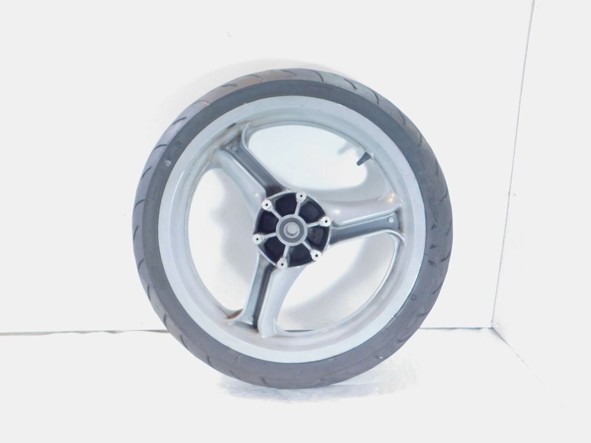 2002 MZ Skorpion Tour MZ660 660cc Cast Silver Front Wheel Rim 17"x3" -Bent