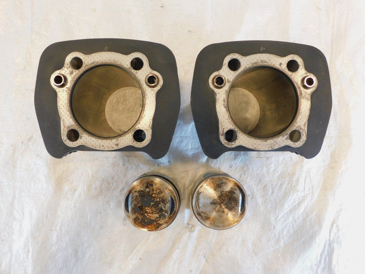 Pair Harley Davidson Sportster 1200 Black Engine Cylinder Barrel Jugs & Pistons - C3 Cycle