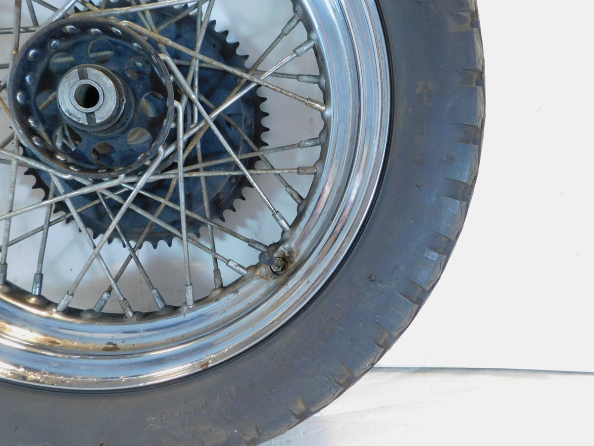 1970-1977 Harley Davidson XLH Ironhead Sportster 900 1000 Laced Rear Wheel -BENT - C3 Cycle