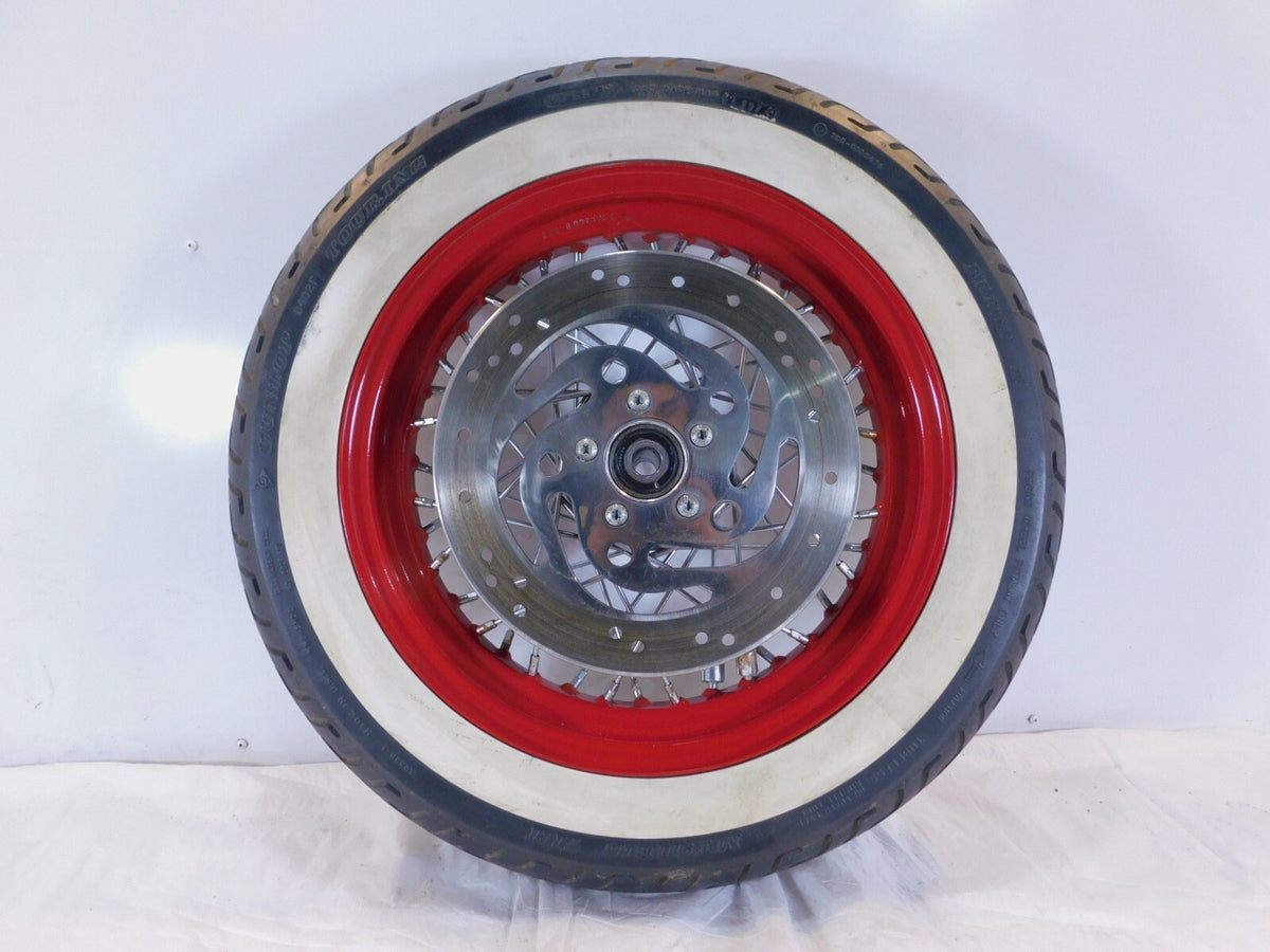 Harley Davidson Softail Heritage Classic Deluxe Spoked Front Wheel Red Rim Tire - C3 Cycle