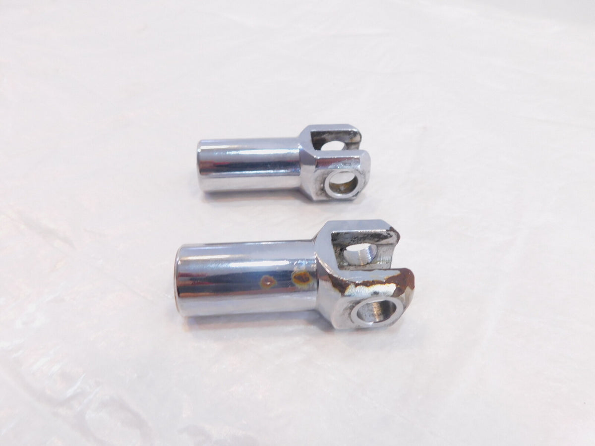Pair Chrome Harley Davidson Softail Passenger Footpeg Peg Bracket Mount Supports - C3 Cycle