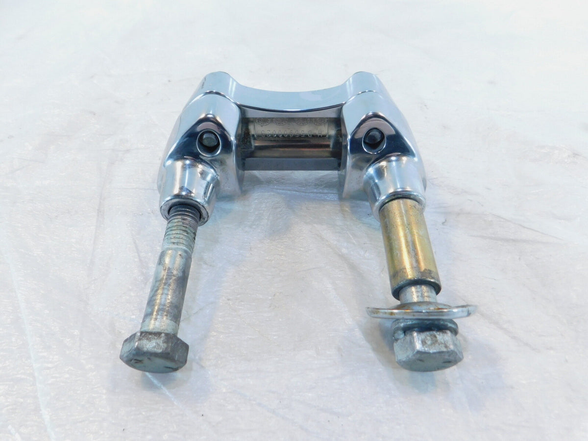 Chrome Harley Dyna Wide & Super Glide Custom Handlebar Mount Clamp Brackets - C3 Cycle