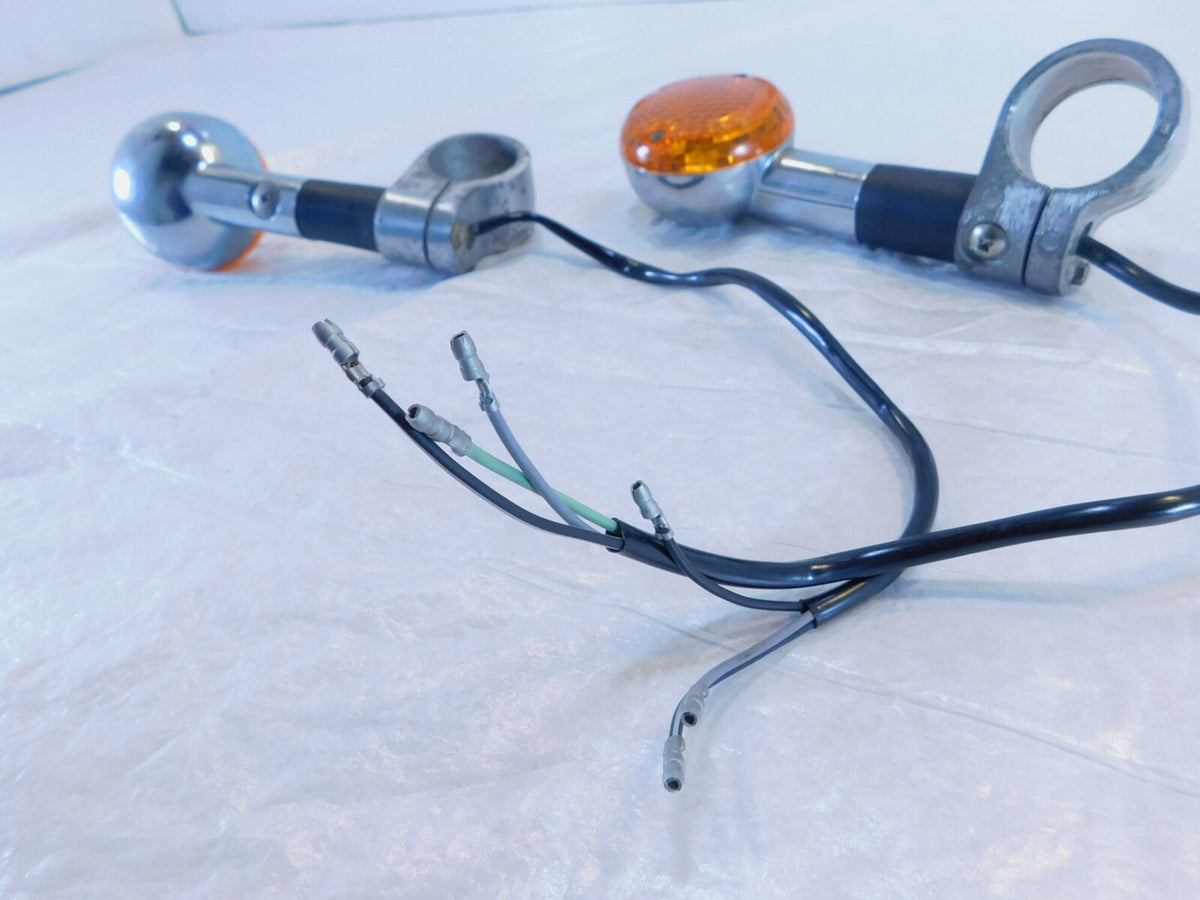 1986-2003 Suzuki Savage 650 LS650 Front Indicator Turn Signal Lights & Mounts - C3 Cycle