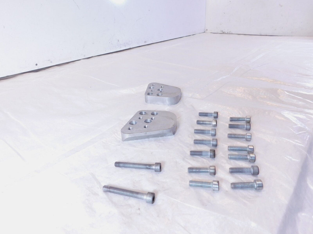 1995-2001 BMW R1100RT 1100 RT Silver Left/Right Handlebar Handle Riser Plates - C3 Cycle