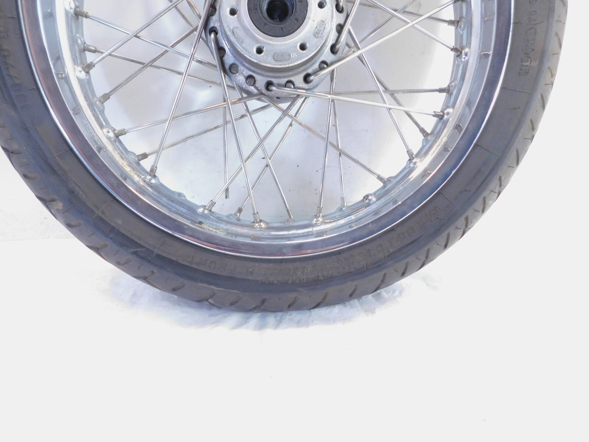Bent 2004-2006 Victory Kingpin Laced Front Wheel Rim & Tire 18"x3.00" For Repair - C3 Cycle