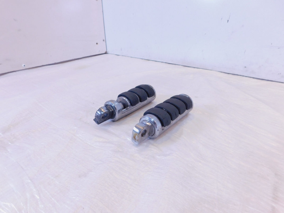 Harley Touring FXR Dyna Sportster & Softail Chrome & Rubber Footpegs Footrests - C3 Cycle