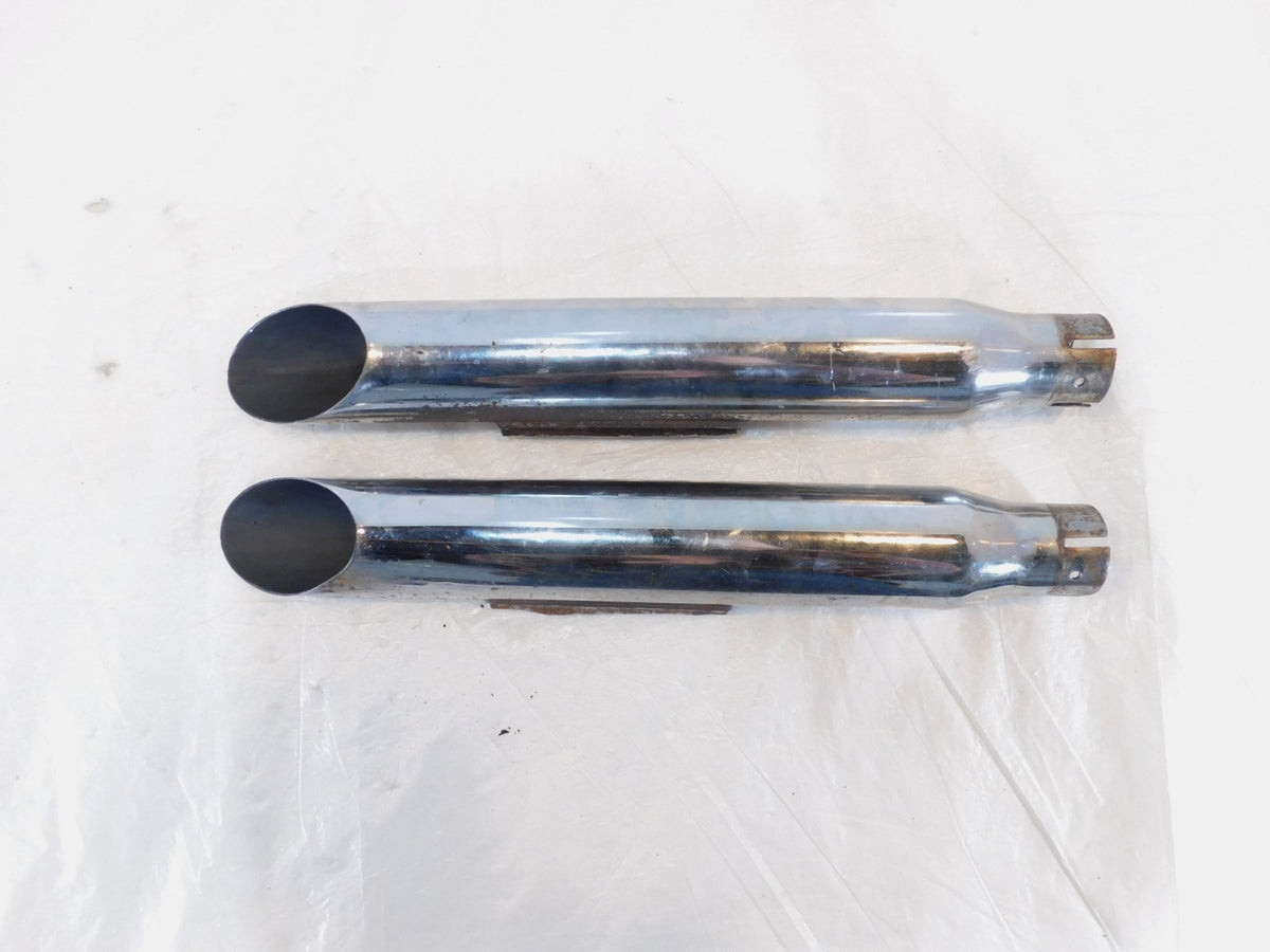 Harley Davidson Dyna Super Glide Low Rider Chrome Exhaust Pipe Slashed Mufflers - C3 Cycle