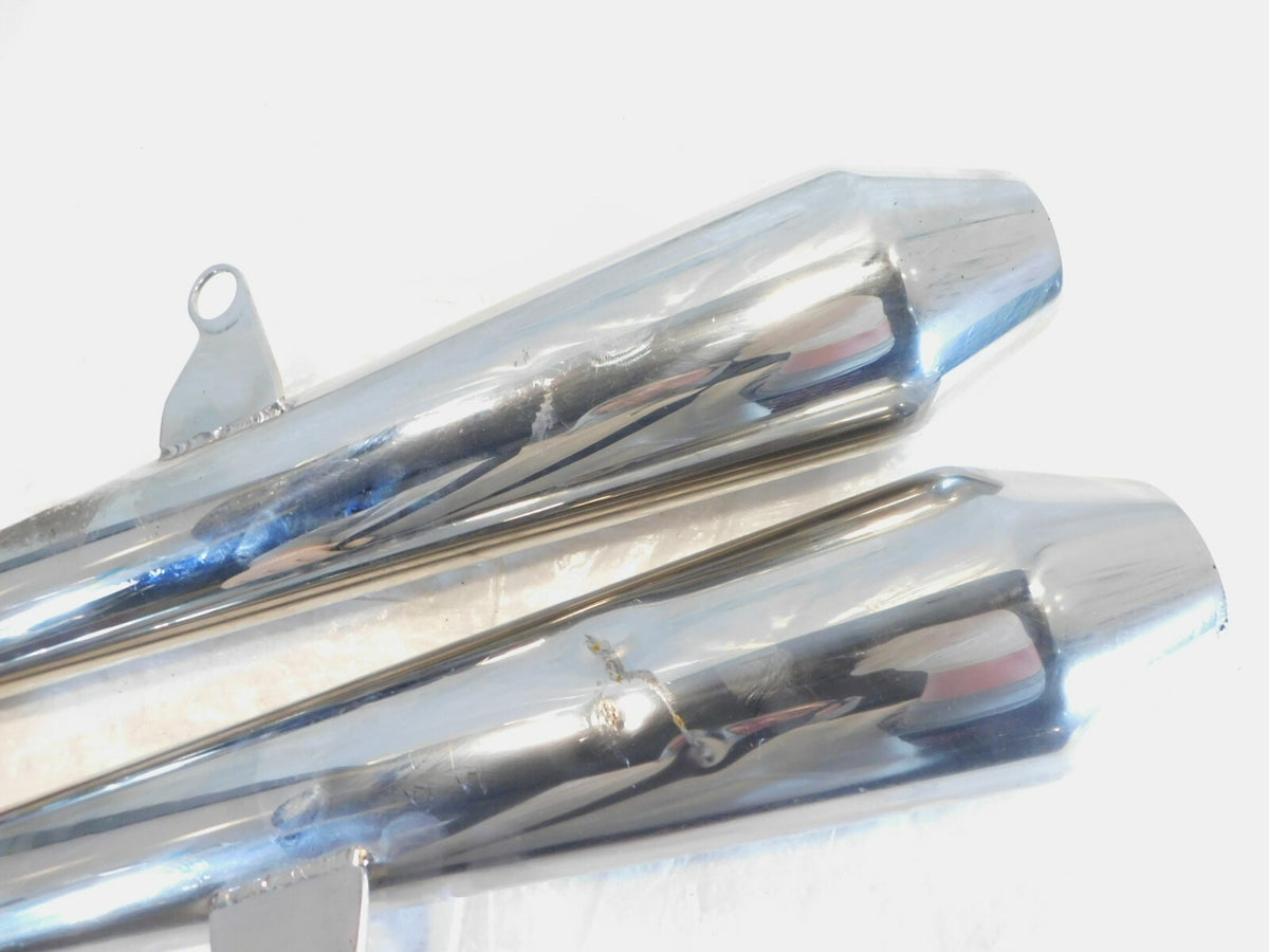 2015 & 2016 Triumph Thruxton 900 Left/Right Rear Exhaust Muffler Pipes - Dents - C3 Cycle