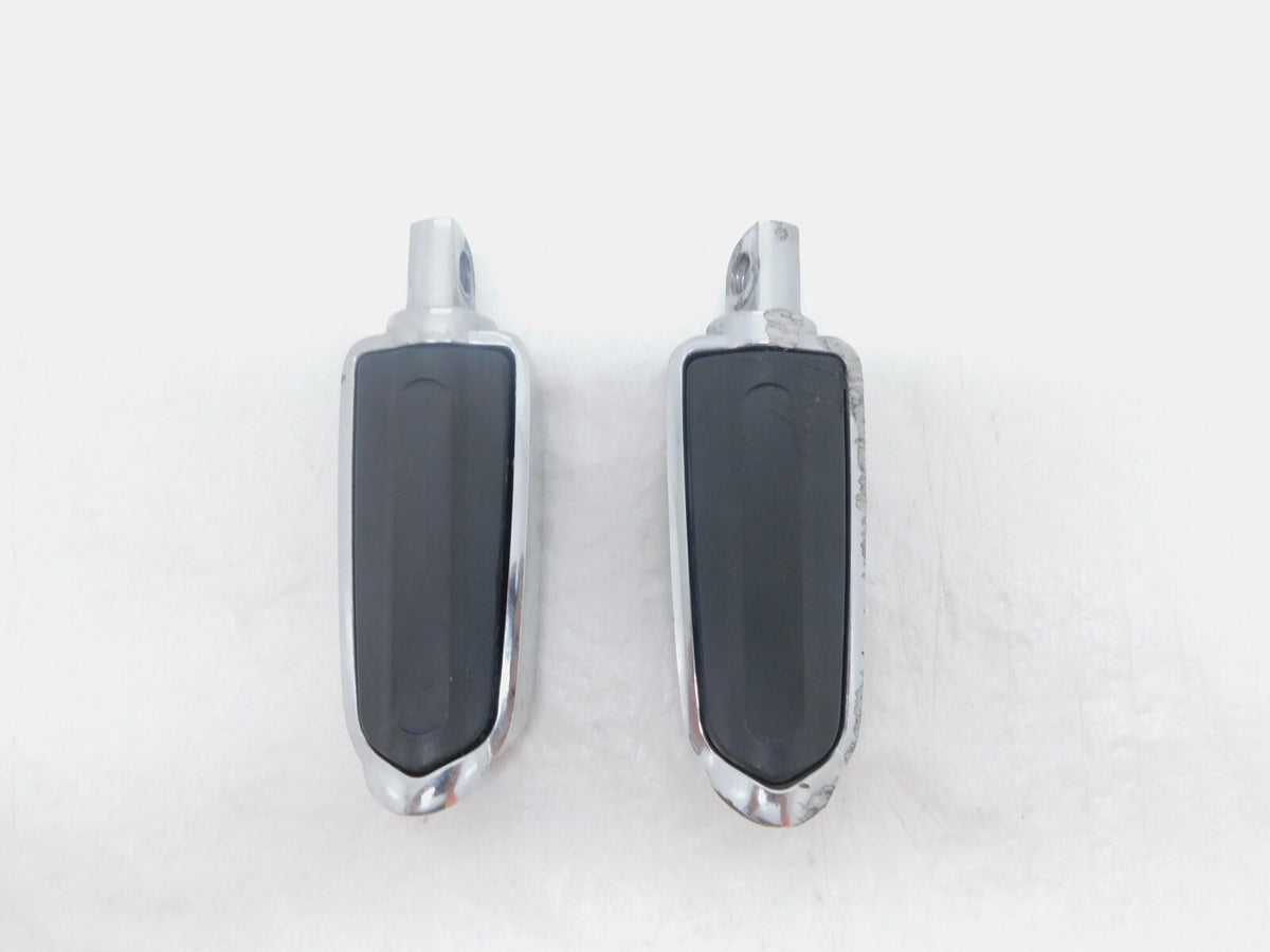 Harley Touring FXR Dyna Sportster & Softail Chrome & Rubber Footpegs Footrests - C3 Cycle