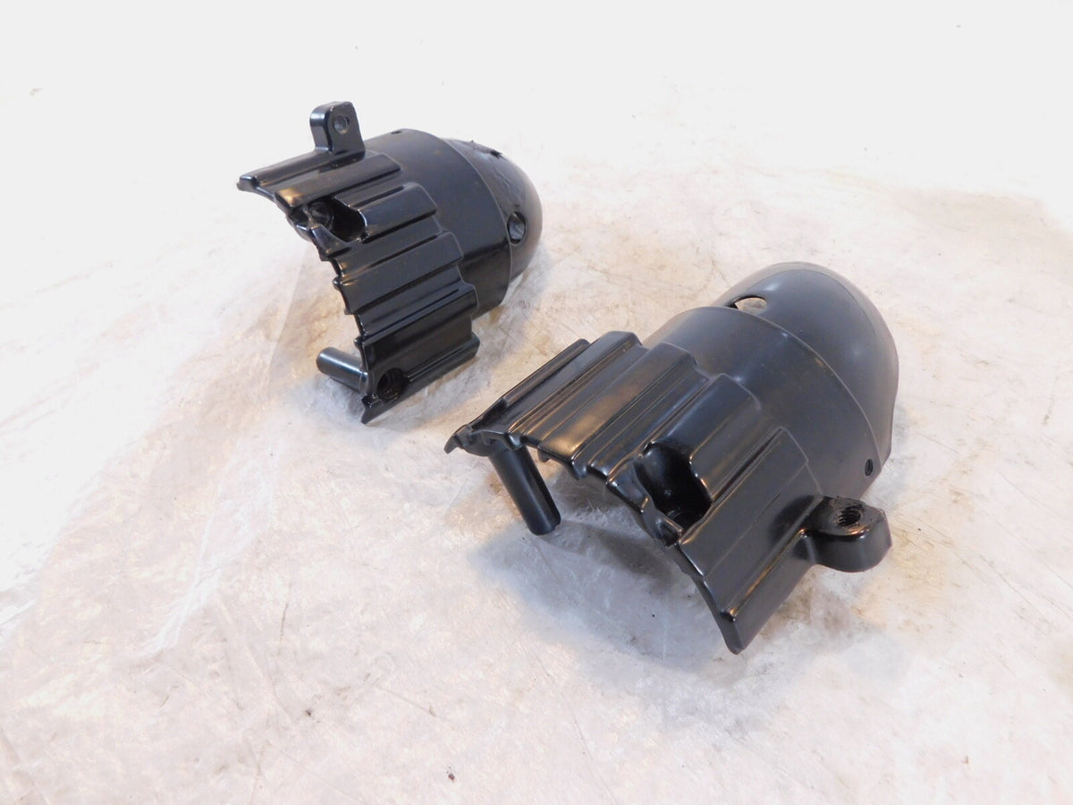 1985-02 Yamaha V-Max 1200 VMX12 VMAX1200 Black Left/Right Exhaust Shield Covers - C3 Cycle