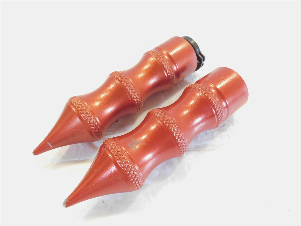 06 Vulcan 900 Classic Red Left & Right Handlebar Handle Bar Throttle Grip Tubes - C3 Cycle