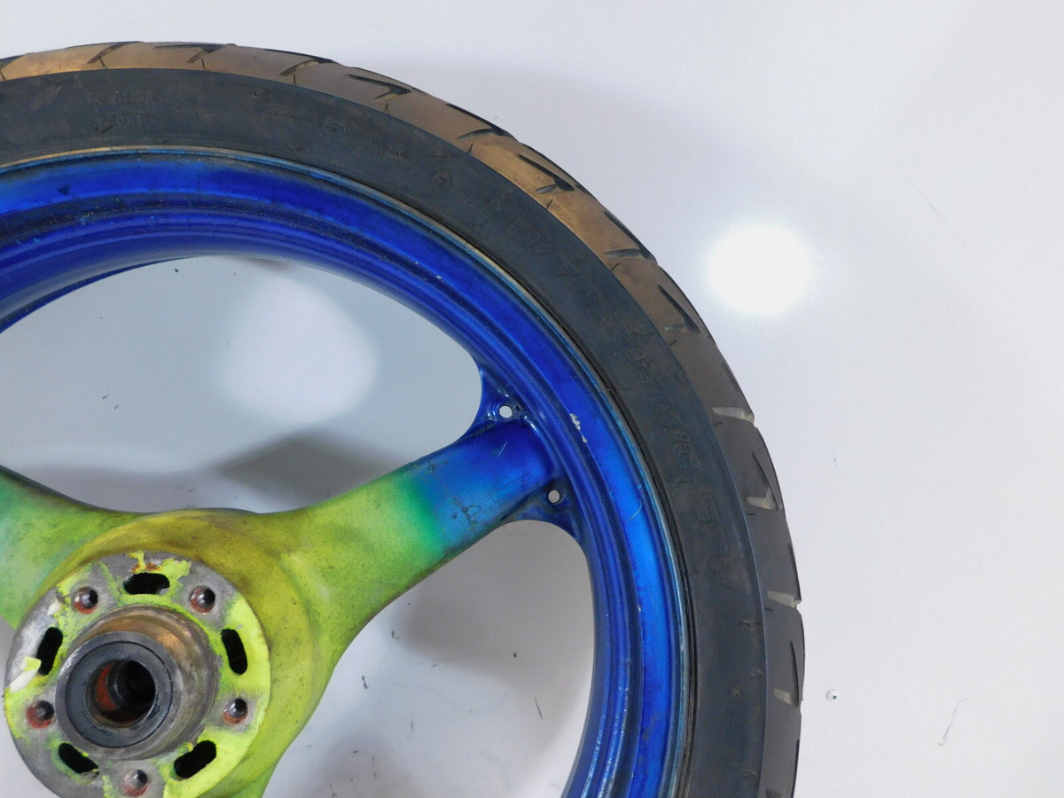 2000-2005 Kawasaki ZR-750 ZR750 ZR-7S ZR-7 ZR7 Green Front Wheel Rim & Tire - C3 Cycle