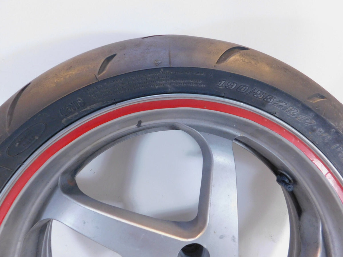 2004-2008 Honda Interceptor 800 VFR800 VFR800A ABS Silver Rear Wheel Rim & Tire - C3 Cycle