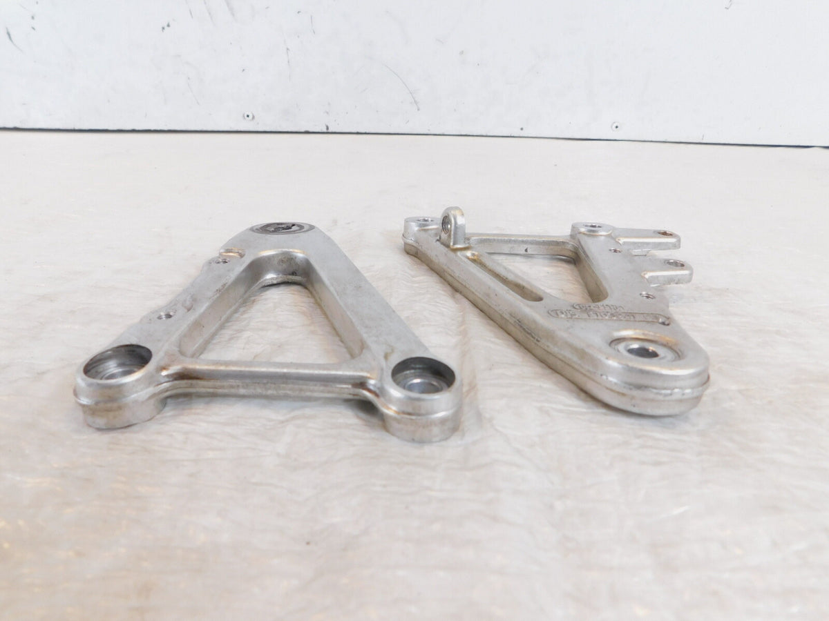 2000-2003 Aprilia SL1000 Falco Front Silver Left/Right Footrest Foot Peg Mounts - C3 Cycle