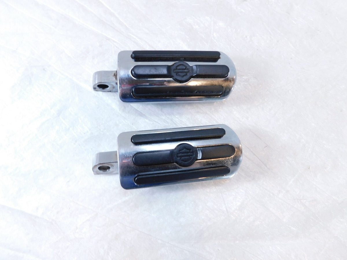 Harley Touring FXR Dyna Sportster & Softail Chrome & Rubber Footpegs Footrests - C3 Cycle