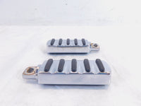 Pair Harley Touring Dyna Sportster & Softail Chrome & Rubber Footpeg Footrests - C3 Cycle