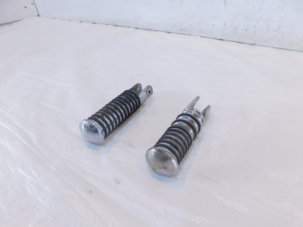 Harley Touring FXR Dyna Sportster & Softail Chrome & Rubber Footpegs Footrests - C3 Cycle