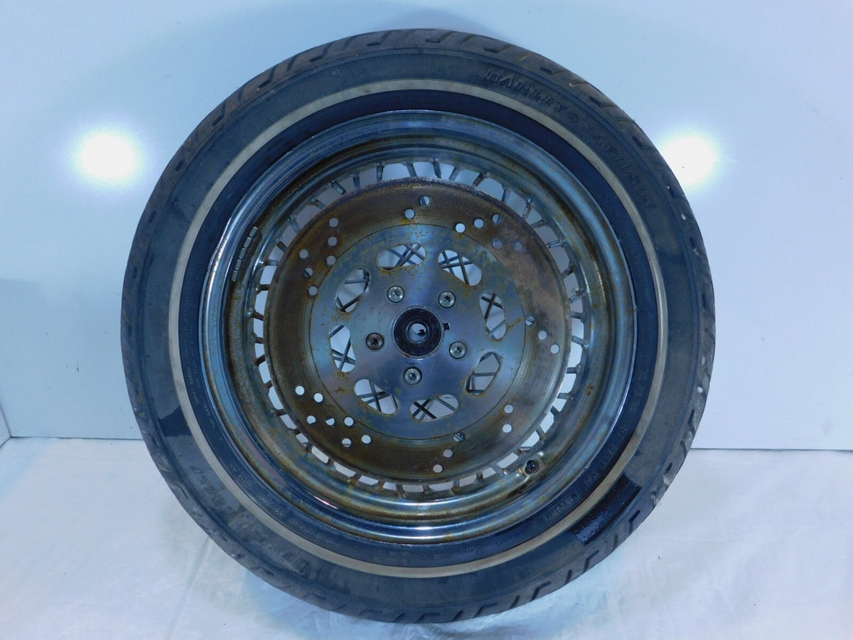 Harley Davidson EVO Touring Electra Glide Chrome Laced Front Wheel Rim & Tire - C3 Cycle