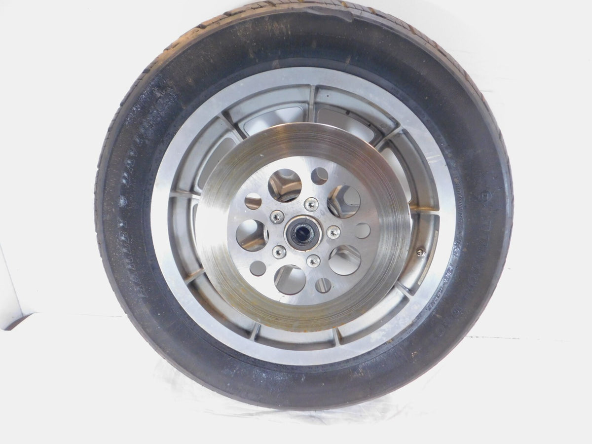Harley Davidson Dyna Softail & Sportster 883 Cast Rear Wheel Rim & Tire - BENT - C3 Cycle