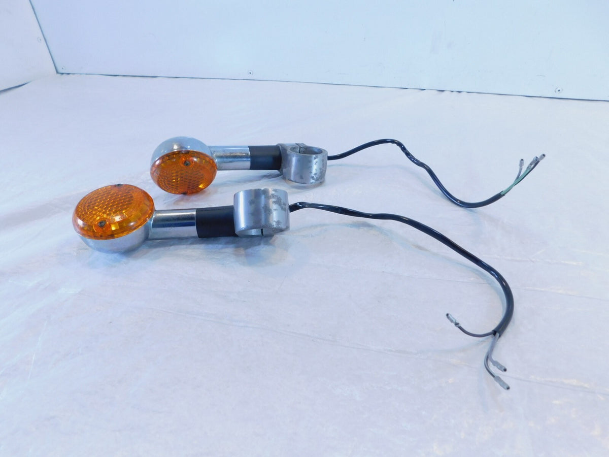1986-2003 Suzuki Savage 650 LS650 Front Indicator Turn Signal Lights & Mounts - C3 Cycle