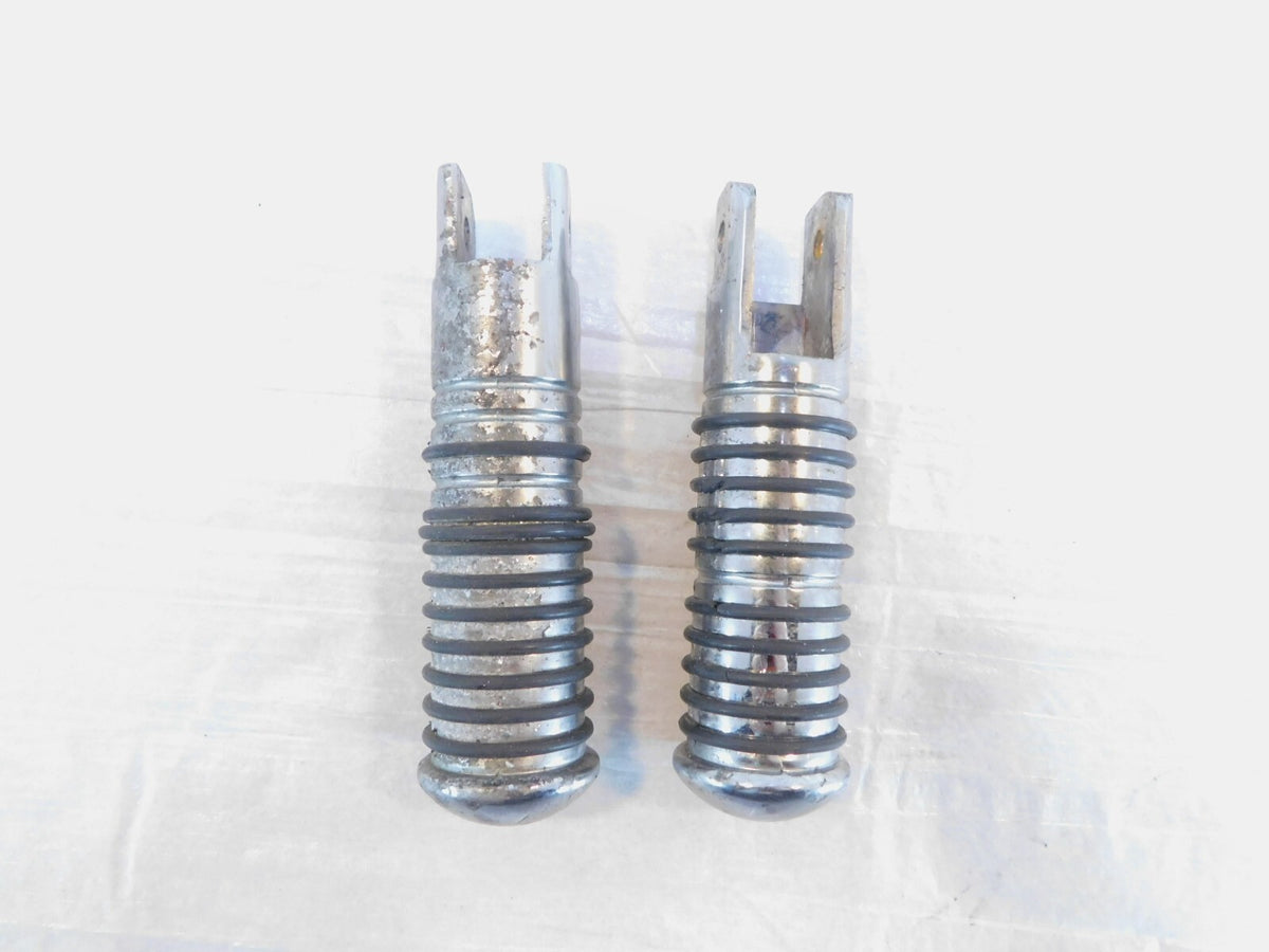 Harley Touring FXR Dyna Sportster & Softail Chrome & Rubber Footpegs Footrests - C3 Cycle