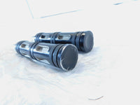 Harley Davidson FXR Dyna Sportster & Softail Black "Edge Cut" Footpegs Footrests - C3 Cycle