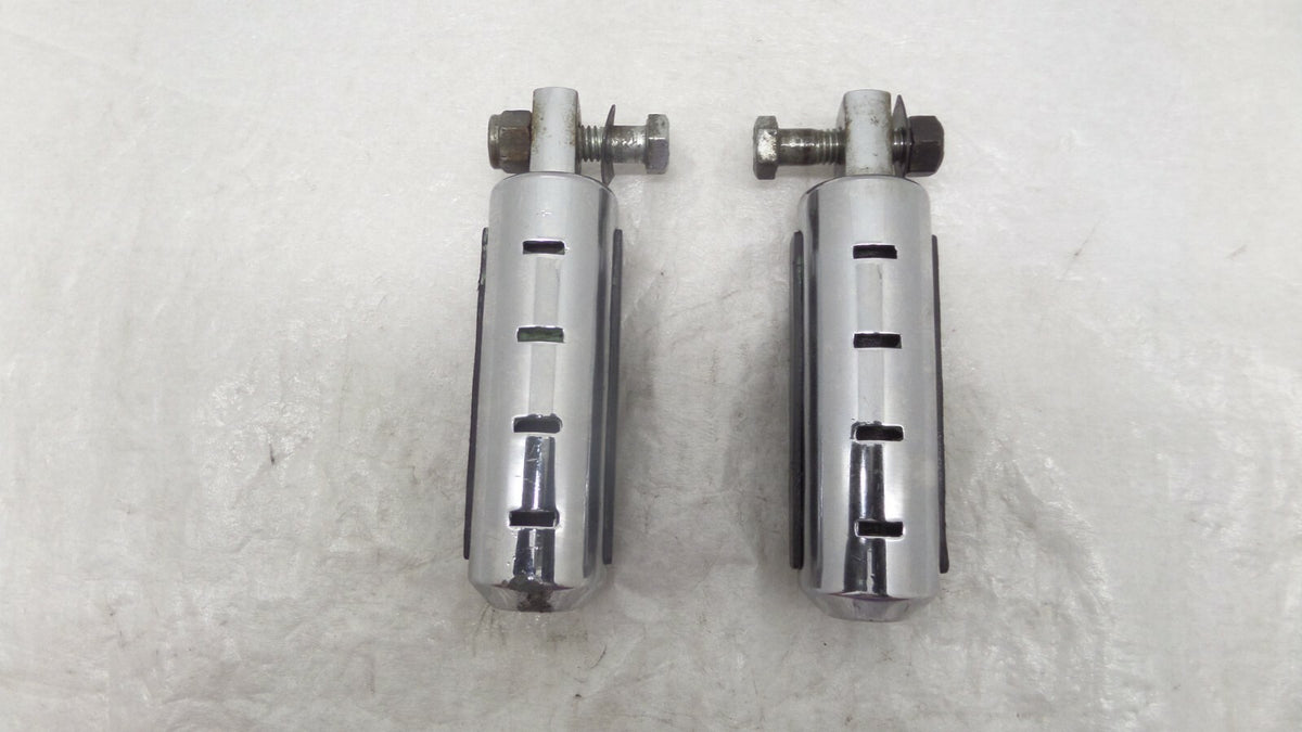 Harley Touring FXR Dyna Sportster & Softail Chrome & Rubber Footpegs Footrests - C3 Cycle