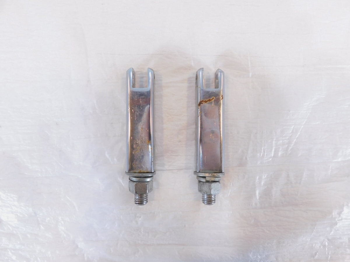 Harley EVO FXR EVO Dyna Chrome Front Highway Footpeg Peg Mount Clevis Brackets - C3 Cycle