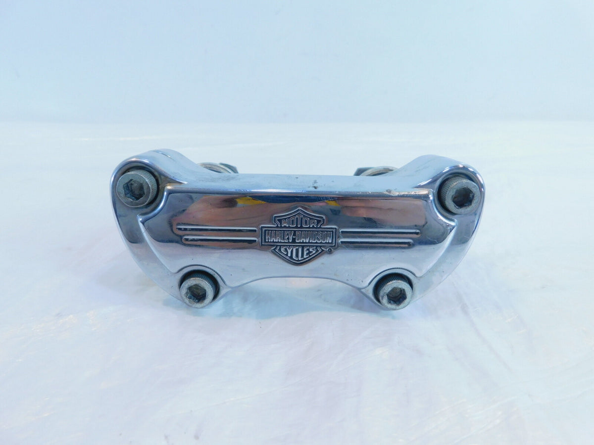 Harley Dyna Wide & Super Glide Custom Chrome Handlebar Mount Clamp Brackets - C3 Cycle