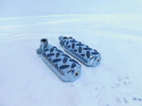 Harley Touring FXR Dyna Sportster & Softail Black & Chrome Footpegs Footrests - C3 Cycle