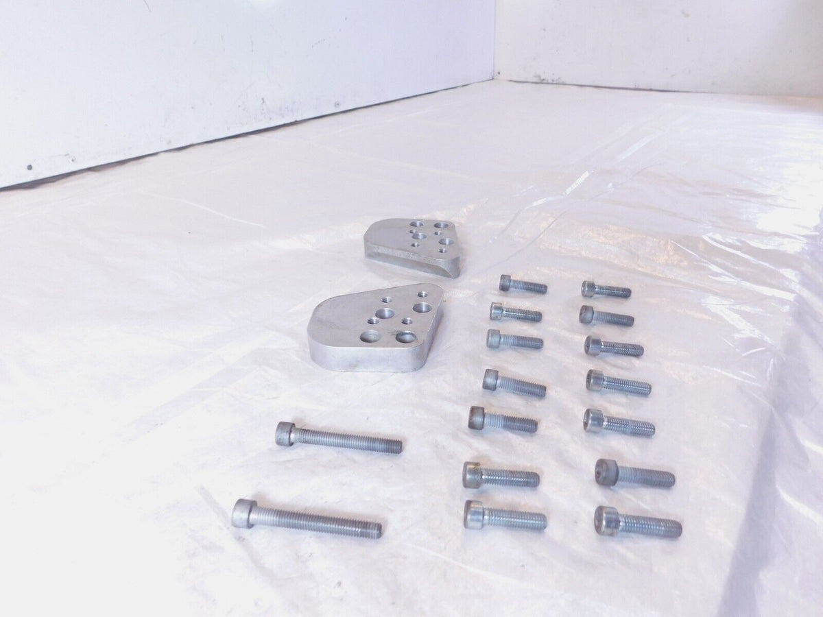 1995-2001 BMW R1100RT 1100 RT Silver Left/Right Handlebar Handle Riser Plates - C3 Cycle