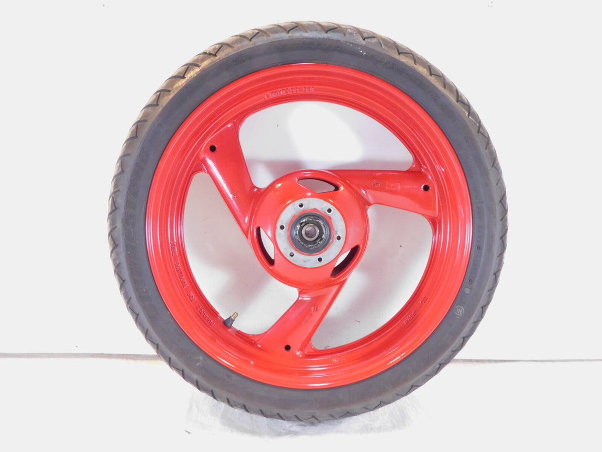 1993-1994 Yamaha FZR600R FZR600 FZR 600 Red Cast Front Wheel Rim & Hub w/ Tire - C3 Cycle