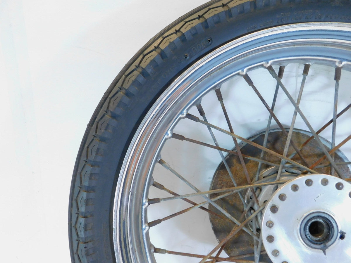 Harley Davidson XLH Ironhead Sportster 1000 Laced Spoked Front Wheel Rim & Tire - C3 Cycle