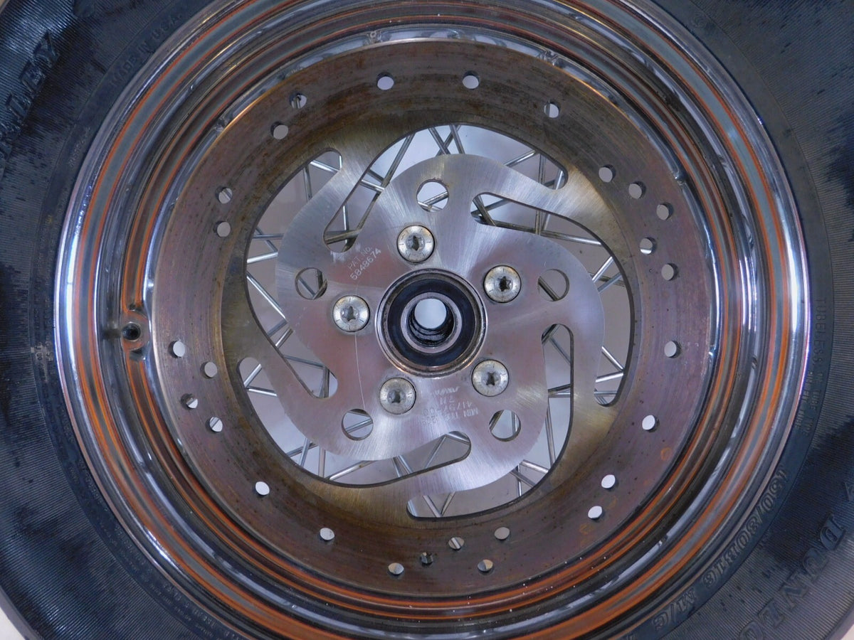 Harley Davidson Sportster 883 & 1200 Laced Rear Chrome Wheel Rim & Tire & Rotor - C3 Cycle