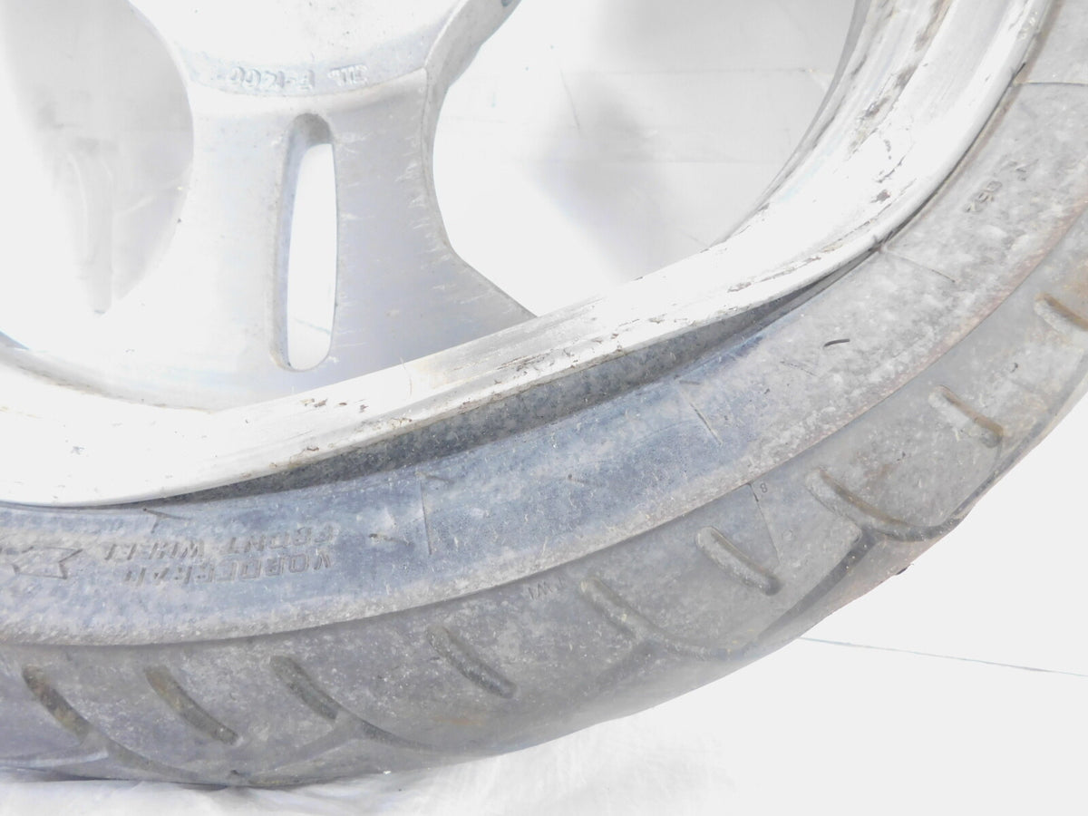02-03 Kawasaki Vulcan 1500 VN1500 Mean Streak Front Silver Wheel Rim -For Parts - C3 Cycle