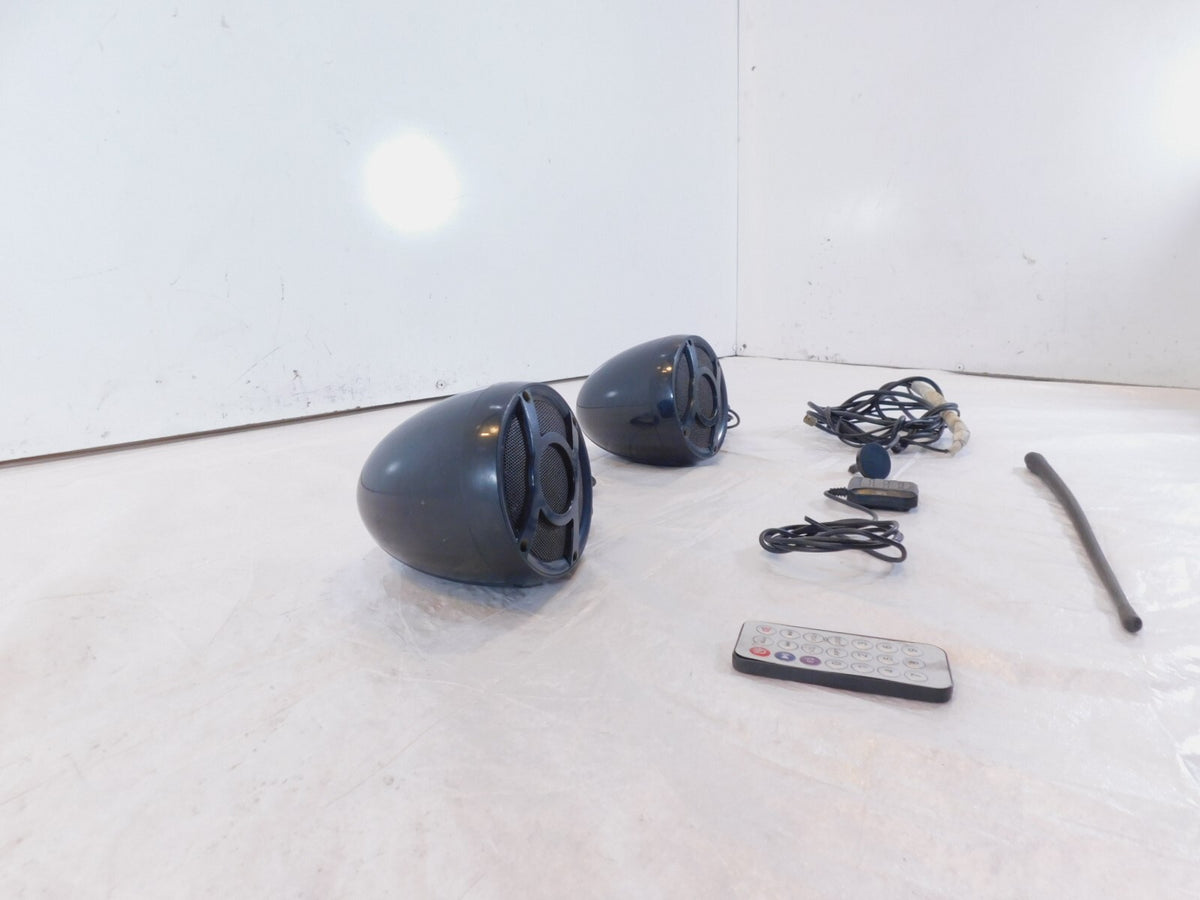 2005-2015 Yamaha Majesty YP400 Handlebar Clamp On Front Shark Speakers Pair - C3 Cycle