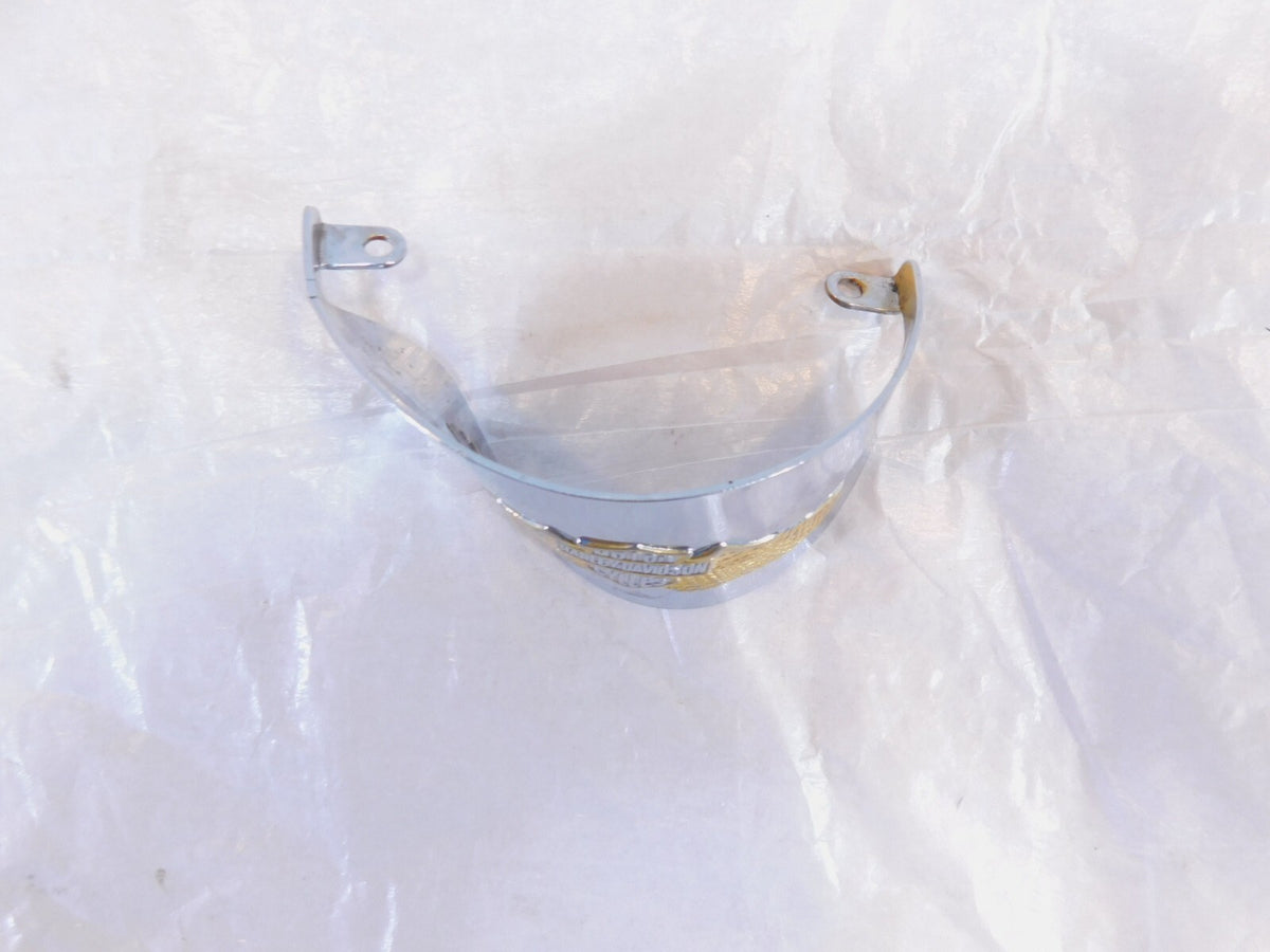Harley Softail & Touring Front or Rear Chrome Turn Signal Indicator Visor - BENT - C3 Cycle