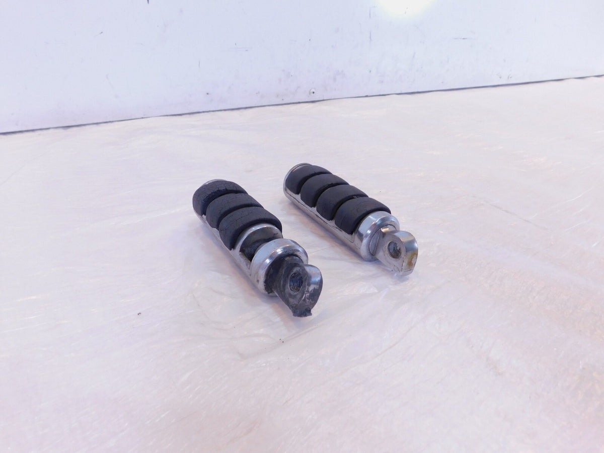 Harley Touring FXR Dyna Sportster & Softail Chrome & Rubber Footpegs Footrests - C3 Cycle
