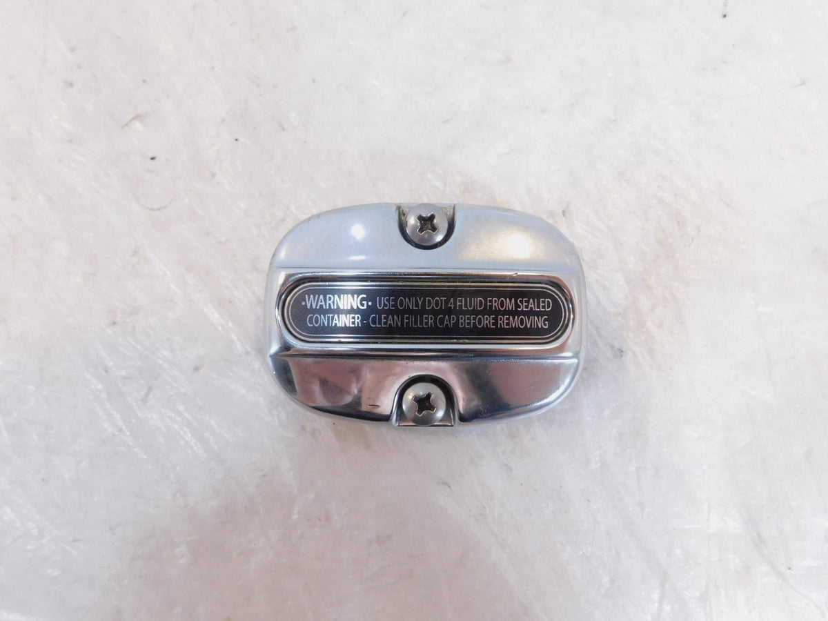 Harley Road King Street & Electra Glide Chrome Rear Master Cylinder Cap Lid - C3 Cycle