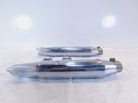 Harley Softail Heritage Classic Fishtail Chrome Front Rear Exhaust Pipe Mufflers - C3 Cycle