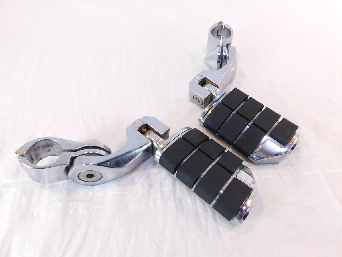 Harley Davidson FXR Dyna Sportster & Softail ISO Black Footpeg Footrest Pegs