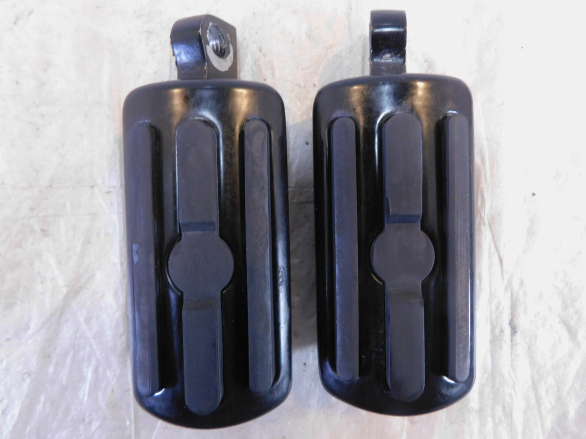 Harley Davidson FXR Dyna Sportster & Softail Black Front Footrest Footpeg Pegs - C3 Cycle