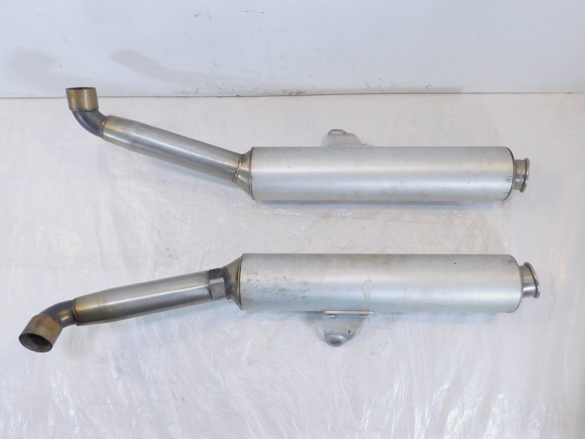 Pair Ducati Sport Touring ST4 Silver Rear Left/Right Exhaust System Mufflers - C3 Cycle