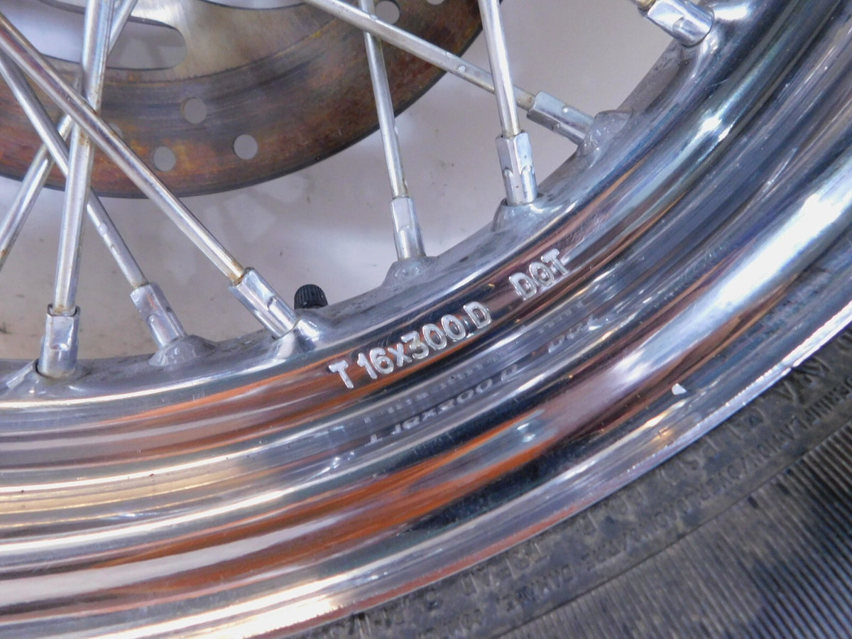 Harley Davidson Sportster 883 & 1200 Laced Rear Chrome Wheel Rim & Tire & Rotor - C3 Cycle